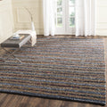 SAFAVIEH Cape Cod Collection 4 Square Blue/Multi CAP361A Handmade Flatweave Braided Stripe Cotton & Jute Area Rug