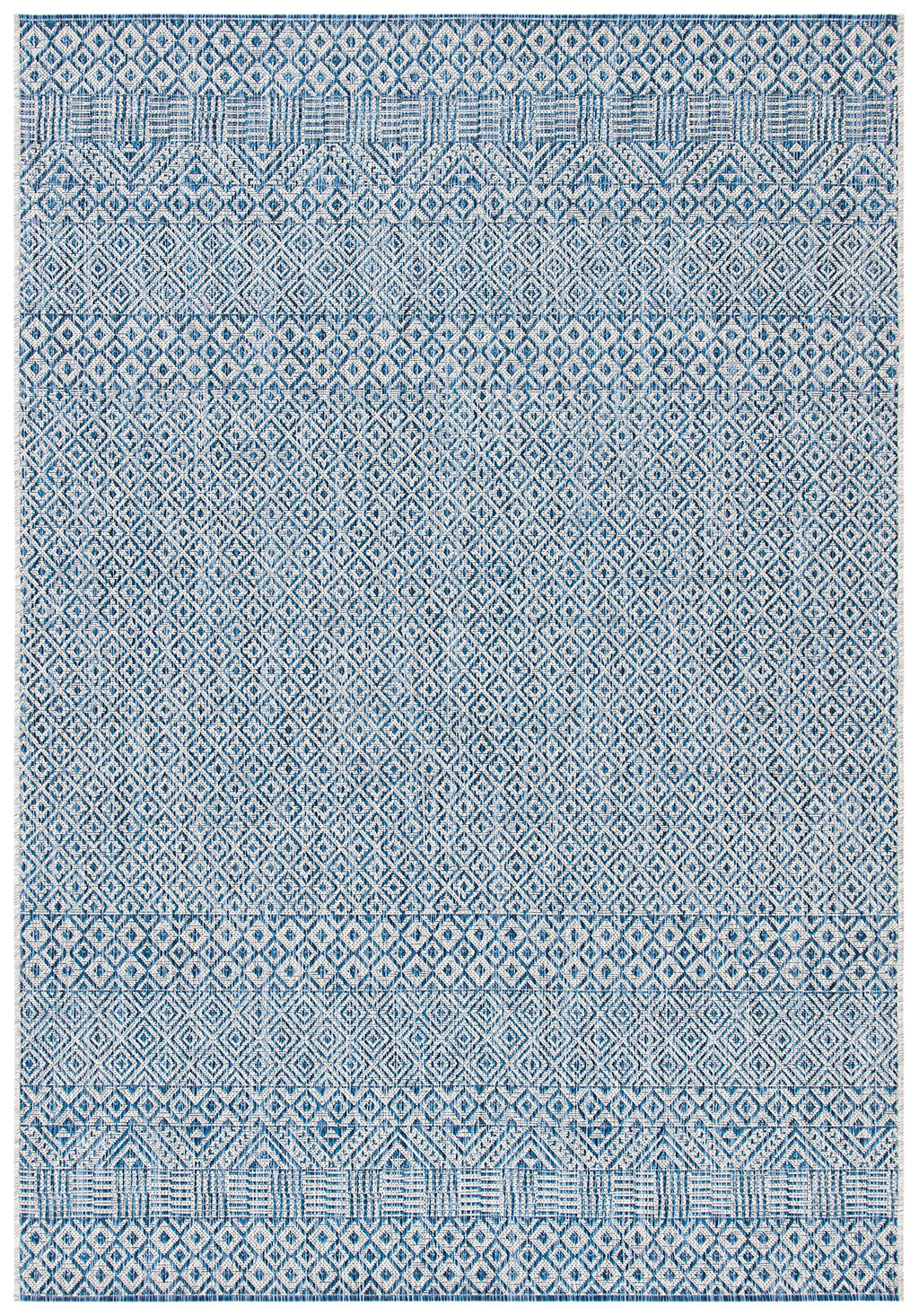 Safavieh Courtyard Collection 4' X 5'7' Grey/Blue Cy8235 Indoor/ Outdoor Waterproof Easy Cleaning Patio Backyard Mudroom Accent Rug