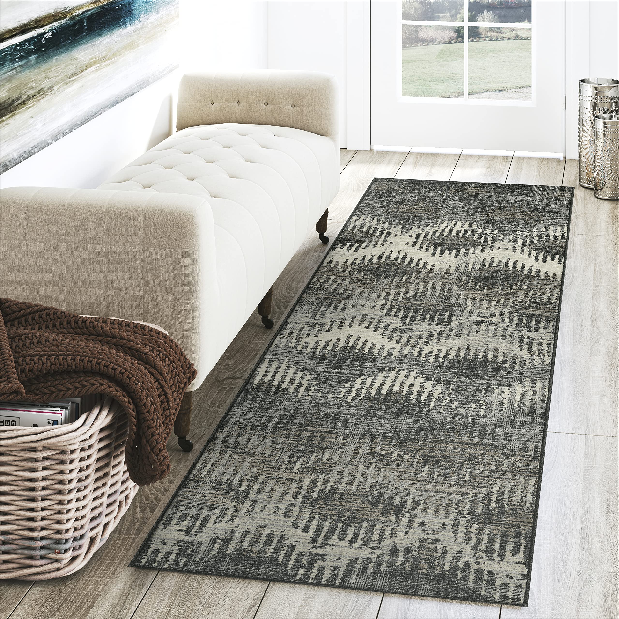 Dalyn Rugs Brisbane Br9 Dynamic Chevron Midnight 2'3" X 7'6"
