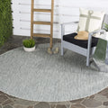 Safavieh Courtyard Collection 7'1' Round Grey/Navy Cy8521 Indoor/ Outside Waterproof Easy Cleansingpatio Backyard Mudroom Area Mat
