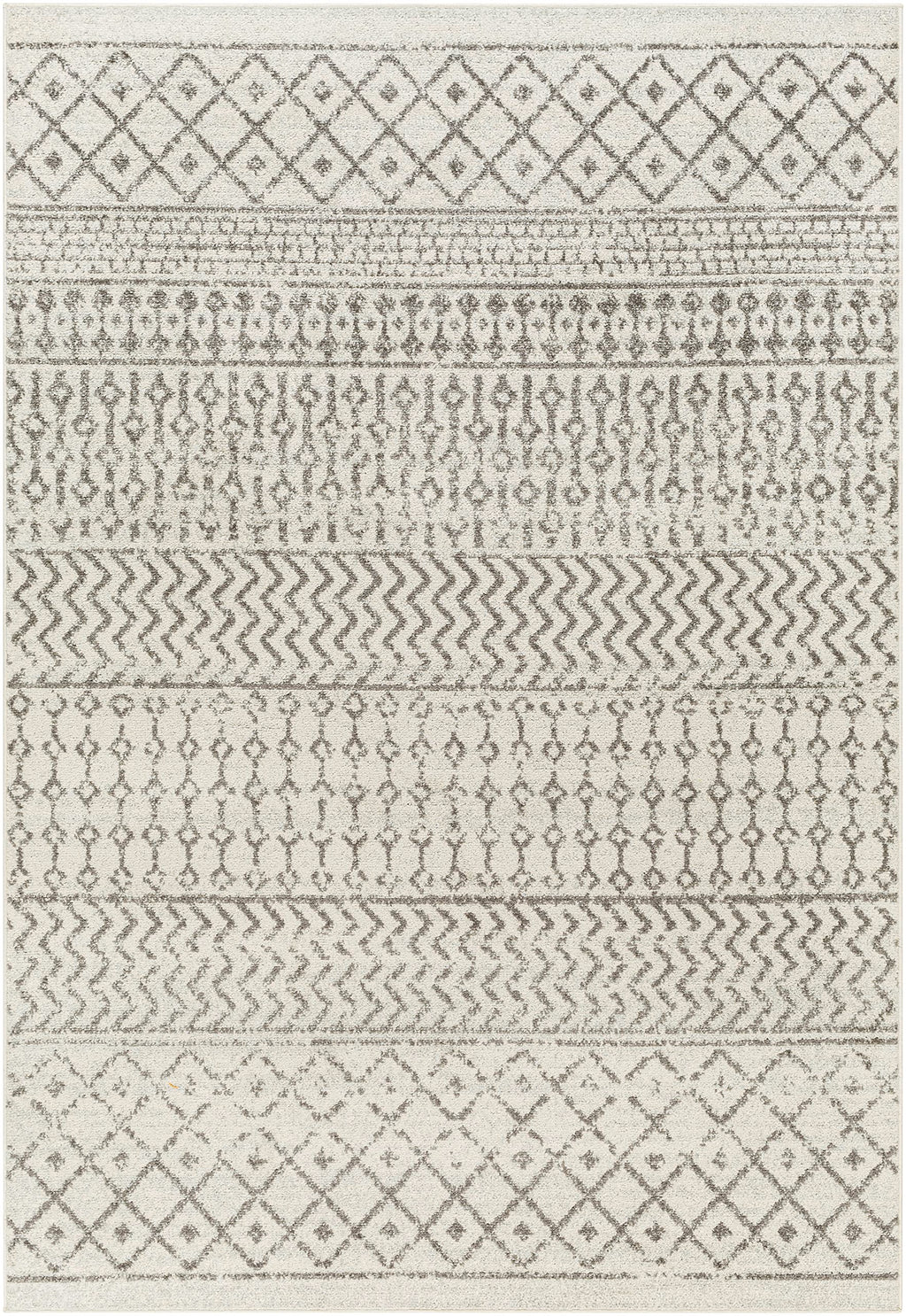 Livabliss Chester Boho Moroccan Area Rug, 6'7'' X 9', Cream/Charcoal
