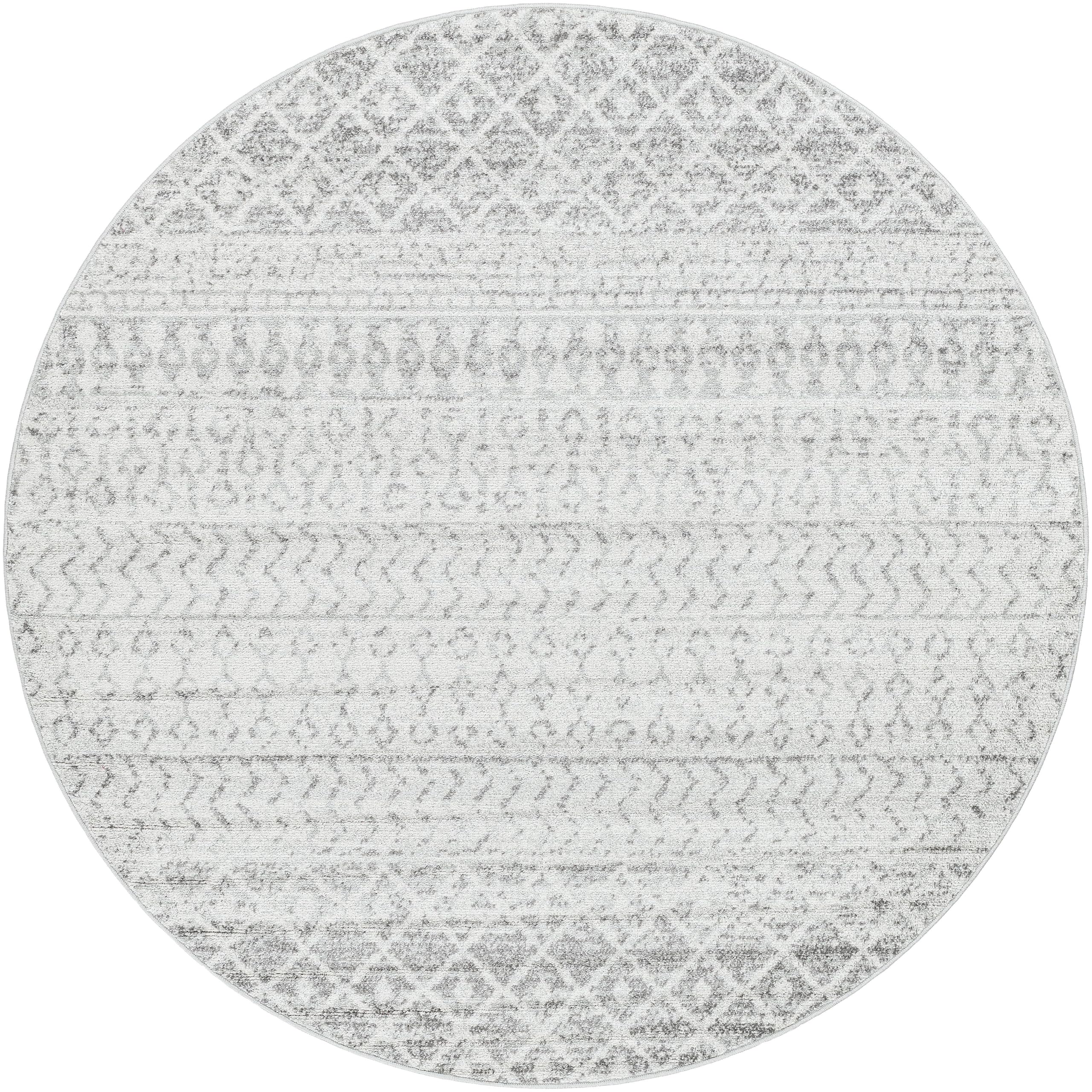 Livabliss Chester Boho Moroccan Area Rug,10' Round,Grey