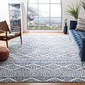 SAFAVIEH Tulum Collection Area Rug - 53 x 76, Ivory & Navy, Moroccan Boho Tribal Design, Non-Shedding & Easy Care, Ideal for H