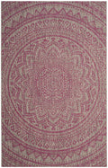 Safavieh Courtyard Collection 32.4' X 60' Light Grey/Fuchsia Cy8734 Indoor/ Outdoor Waterproof Easy Cleaning Patio Backyard Mudroom Area Rug