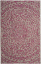 Safavieh Courtyard Collection 32.4' X 60' Light Grey/Fuchsia Cy8734 Indoor/ Outdoor Waterproof Easy Cleaning Patio Backyard Mudroom Area Rug