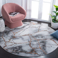 SAFAVIEH Craft Collection 10 Round Grey/Orange CFT877P Modern Abstract Non-Shedding Entryway Foyer Living Room Bedroom Kitchen 