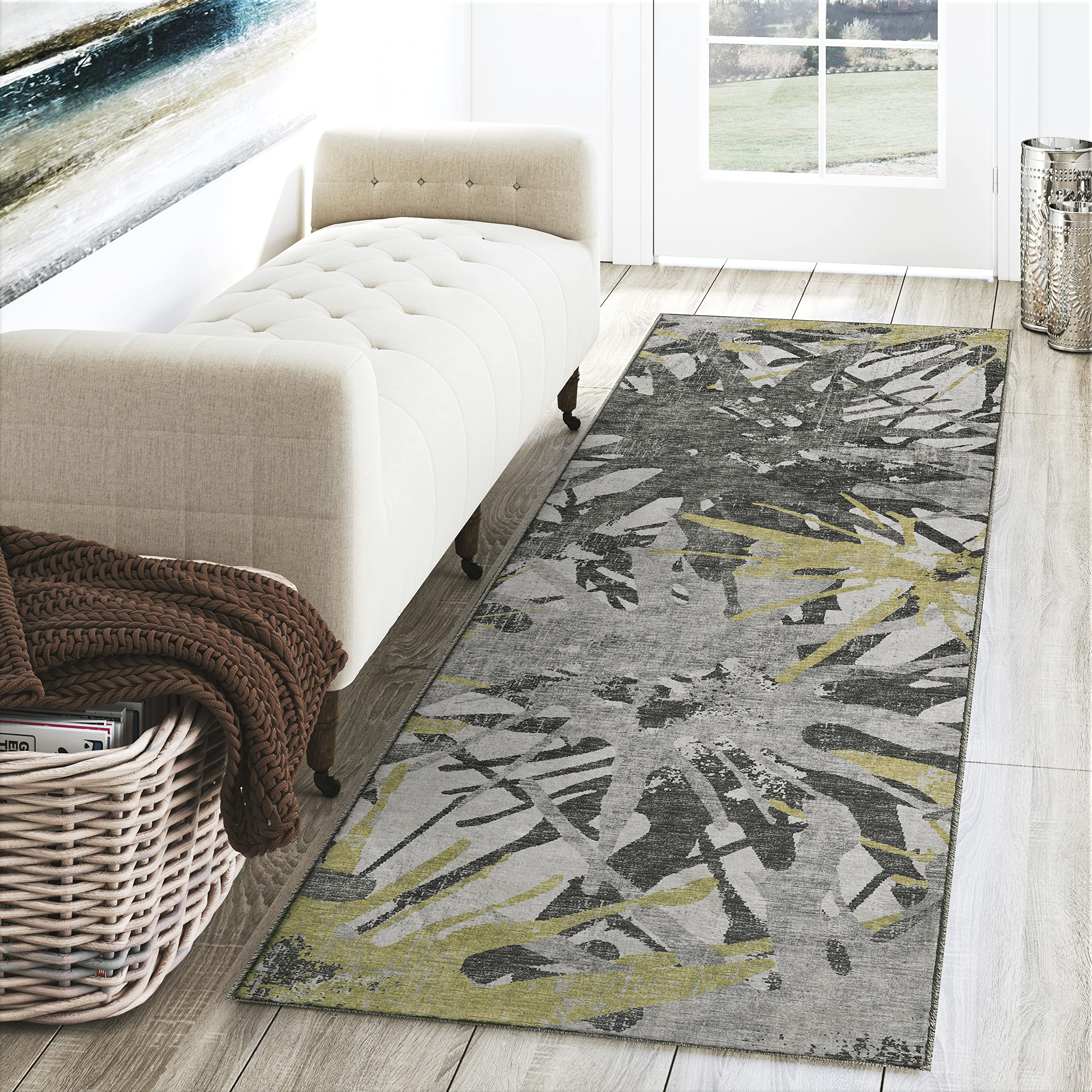 Dalyn Rugs Brisbane Br6 Dynamic Color Splash Gold 2'3" X 7'6"
