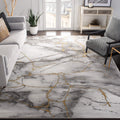 SAFAVIEH Craft Collection Area Rug - 8 x 10, Grey & Gold, Modern Abstract Design, Non-Shedding & Easy Care, Ideal for High Tra