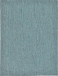 Unique Loom Collection Casual Transitional Solid Heathered Indoor/Outdoor Flatweave Area Rug (9' X 12' Rectangle, Teal/Navy Blue