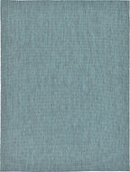 Unique Loom Collection Casual Transitional Solid Heathered Indoor/Outdoor Flatweave Area Rug (9' X 12' Rectangle, Teal/Navy Blue