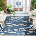 Safavieh Courtyard Collection Area Rug - 9' X 12', Blue & Beige, Non-Shedding & Easy Care, Indoor/Outdoor & Washable-Ideal For P