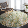 SAFAVIEH Madison Collection Area Rug - 11 Round, Green & Turquoise, Modern Abstract Design, Non-Shedding & Easy Care, Ideal for