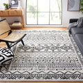 SAFAVIEH Tulum Collection Area Rug - 10 x 13, Ivory & Black, Moroccan Boho Distressed Design, Non-Shedding & Easy Care, Ideal 