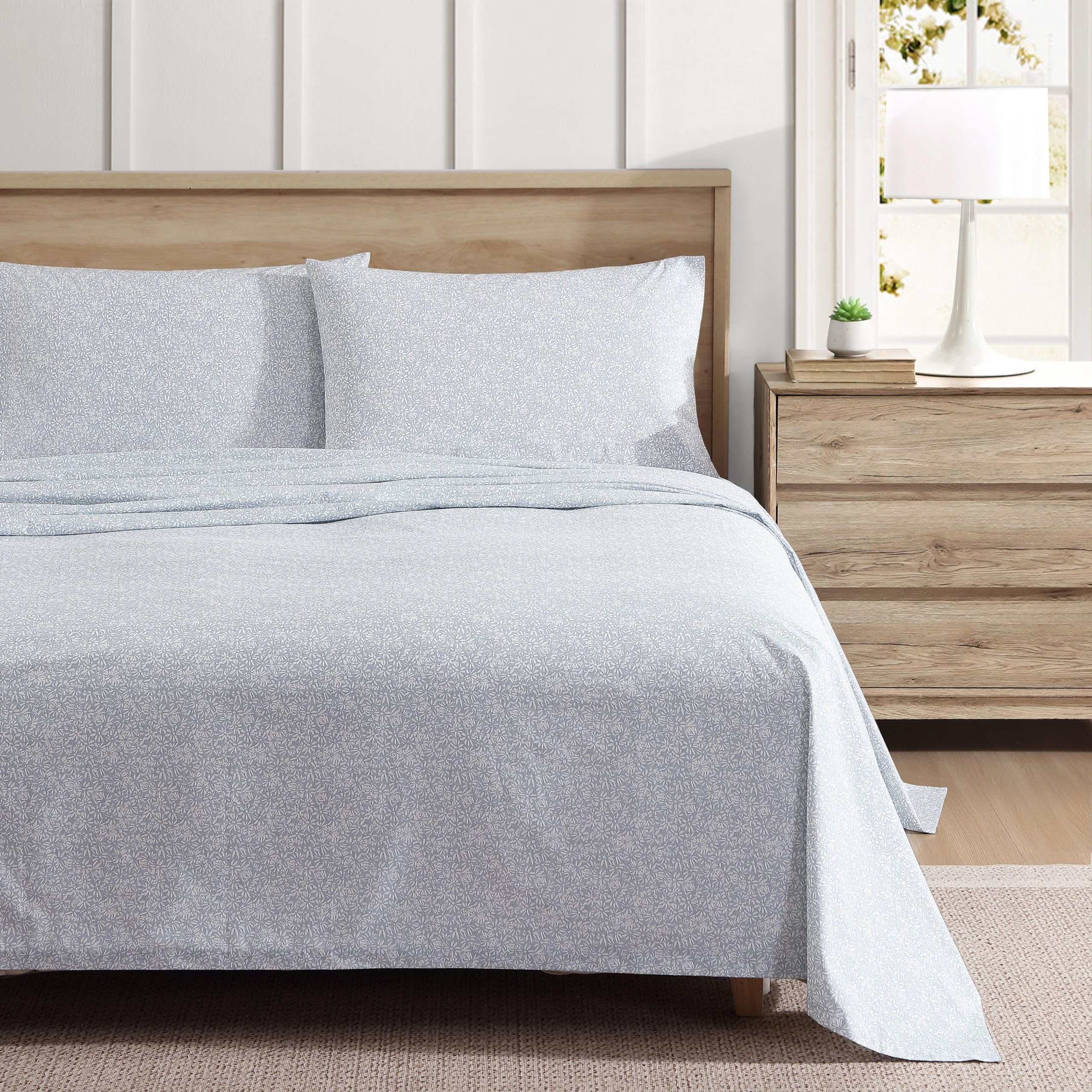 Eddie Bauer - Twin Sheets, Cotton Percale Bedding Set, Cool & Breathable Home Decor (Little Blossom, Twin)