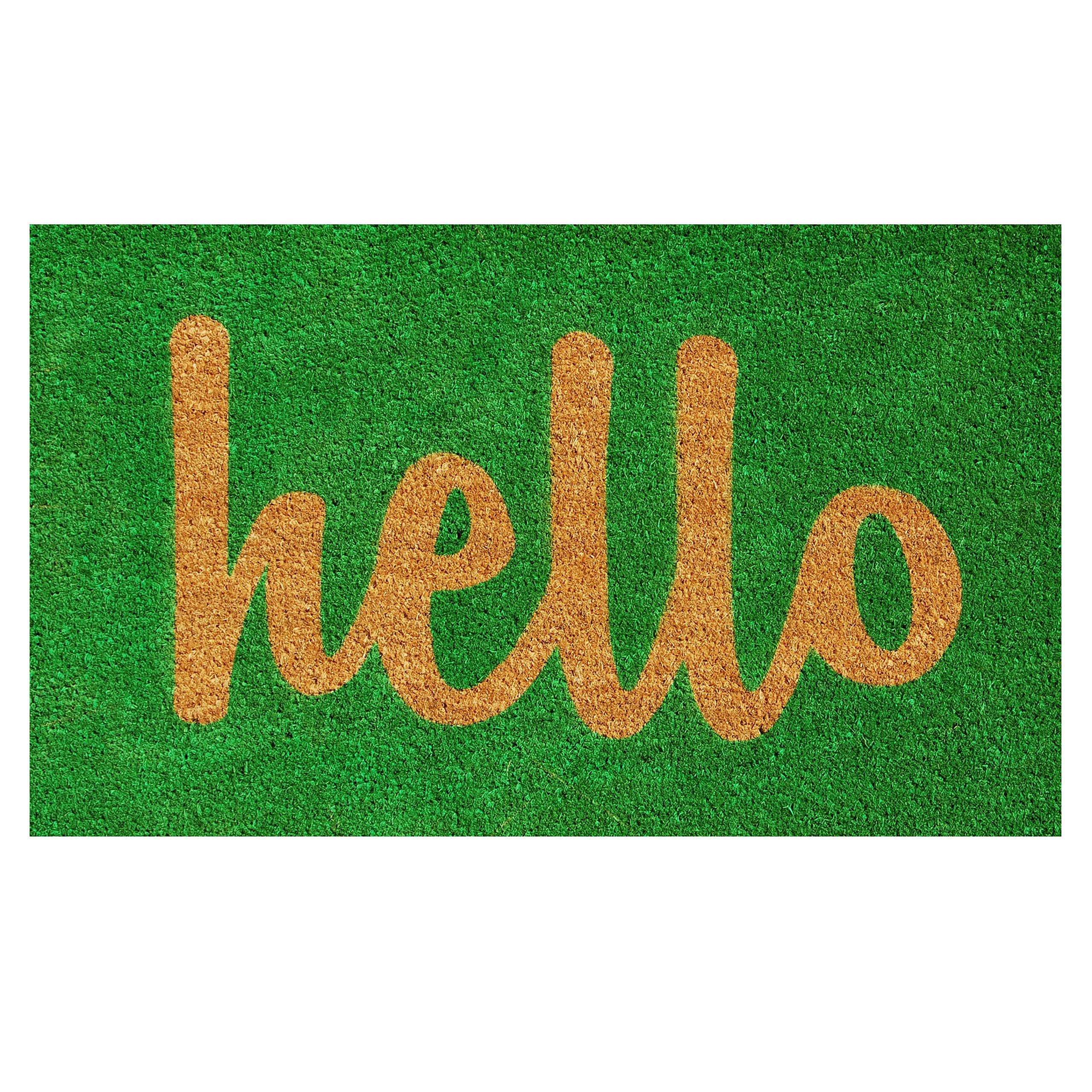 Calloway Mills 100262436Gns Hello Doormat Green/Natural Script, 24' X 36'