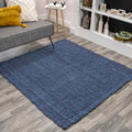JONATHAN Y NRF102D-5SQ Pata Hand Woven Chunky Jute Navy 5 Square Area Rug, Bohemian, Transitional, Rustic for Home, Bedroom, Li