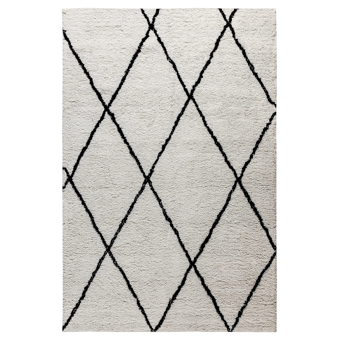 Flash Furniture Roxy Shag Style Diamond Trellis Area Rug - 5' X 7' - Ivory