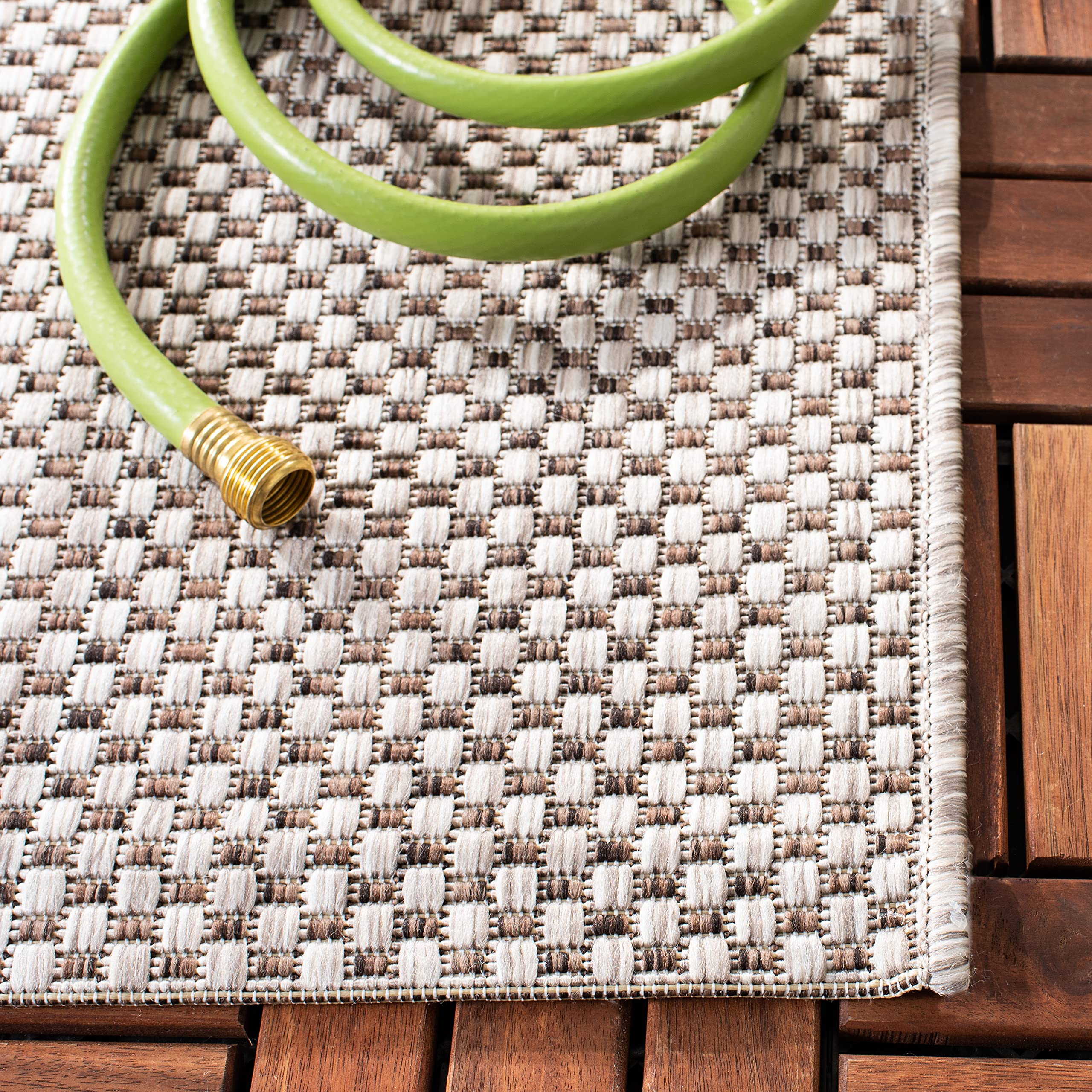 Safavieh Courtyard Collection Area Rug - 10' X 14', Natural & Cream, Non-Shedding & Easy Care, Indoor/Outdoor & Washable-Ideal For Patio, Backyard, Mudroom (Cy8521-36312)