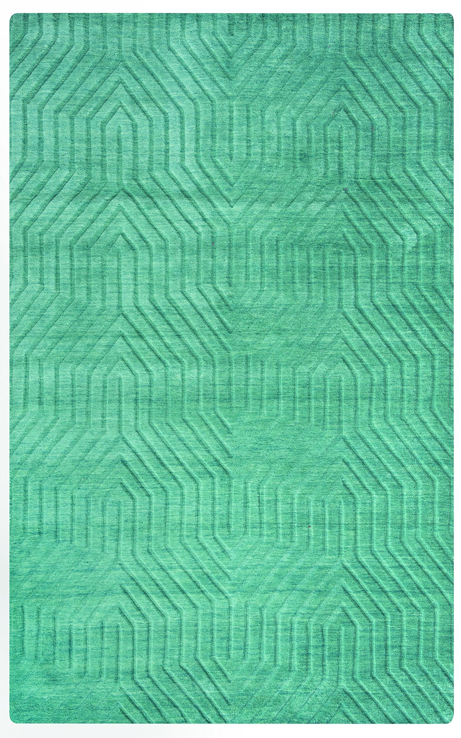 Rizzy Home | Tc8577 | Technique Collection | Wool Area Rug | 2'6" X 8' | Blue/Dark Teal Solid