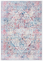 Safavieh Brentwood Collection 8' X 10' Ivory/Blue Bnt832B Medallion Distressed Non-Shedding Living Room Bedroom Dining Home Offi