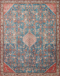 Loloi LAYLA Collection, LAY-10, Marine / Clay, 2-0 x 5-0, .13 Thick, Accent Rug, Soft, Durable, Vintage Inspired, Distressed, 
