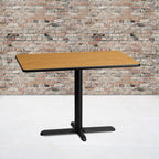 Flash Furniture 30'' x 42'' Rectangular Natural Laminate Table Top with 23.5'' x 29.5'' Table Height Base