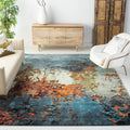 SAFAVIEH Glacier Collection 11 x 15 Blue/Multi GLA125B Modern Abstract Non-Shedding Living Room Bedroom Dining Home Office Are