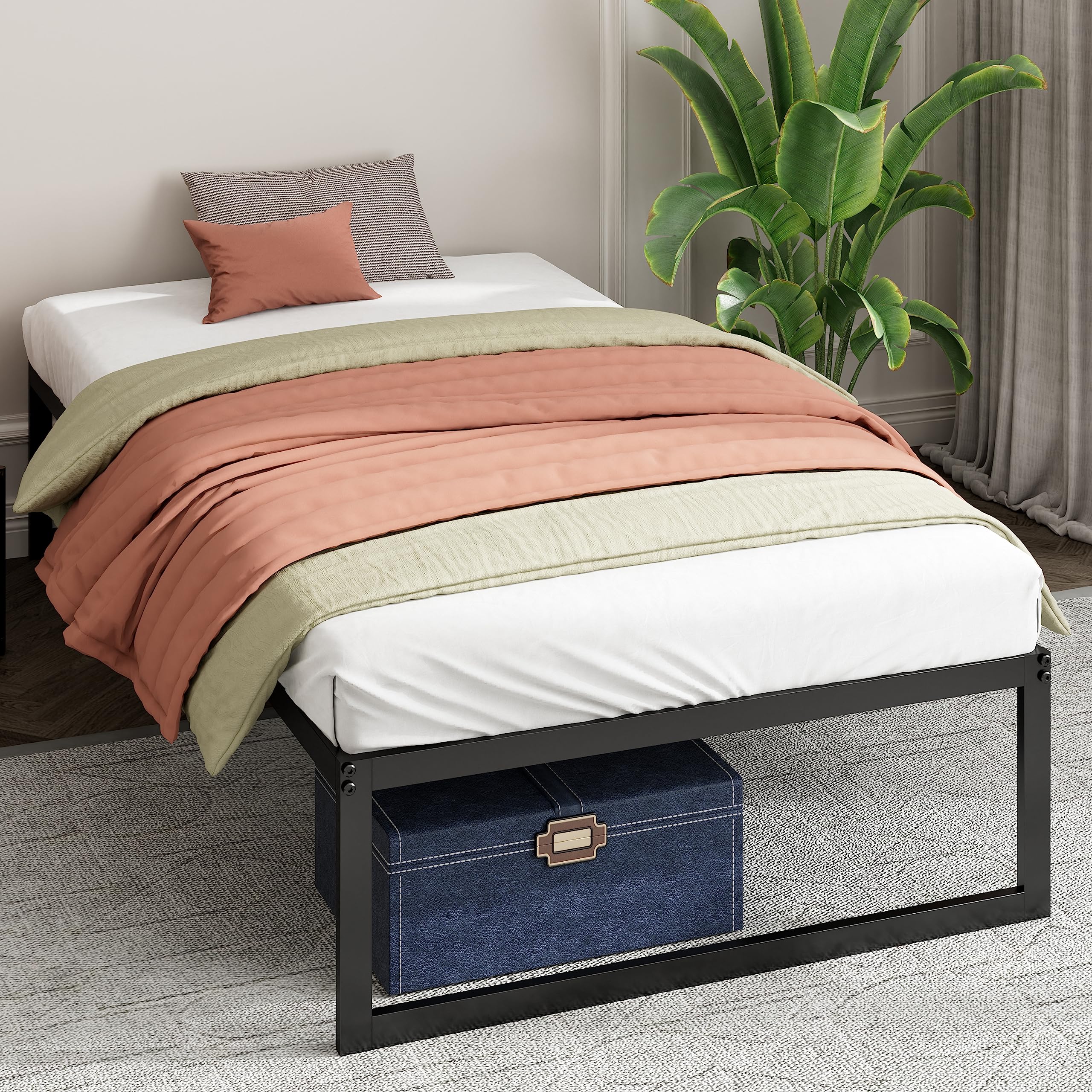 ZINUS Abel Metal Platform Bed Frame / Mattress Foundation with Steel Slat Support / No Box Spring Needed / Easy Assembly, Twin