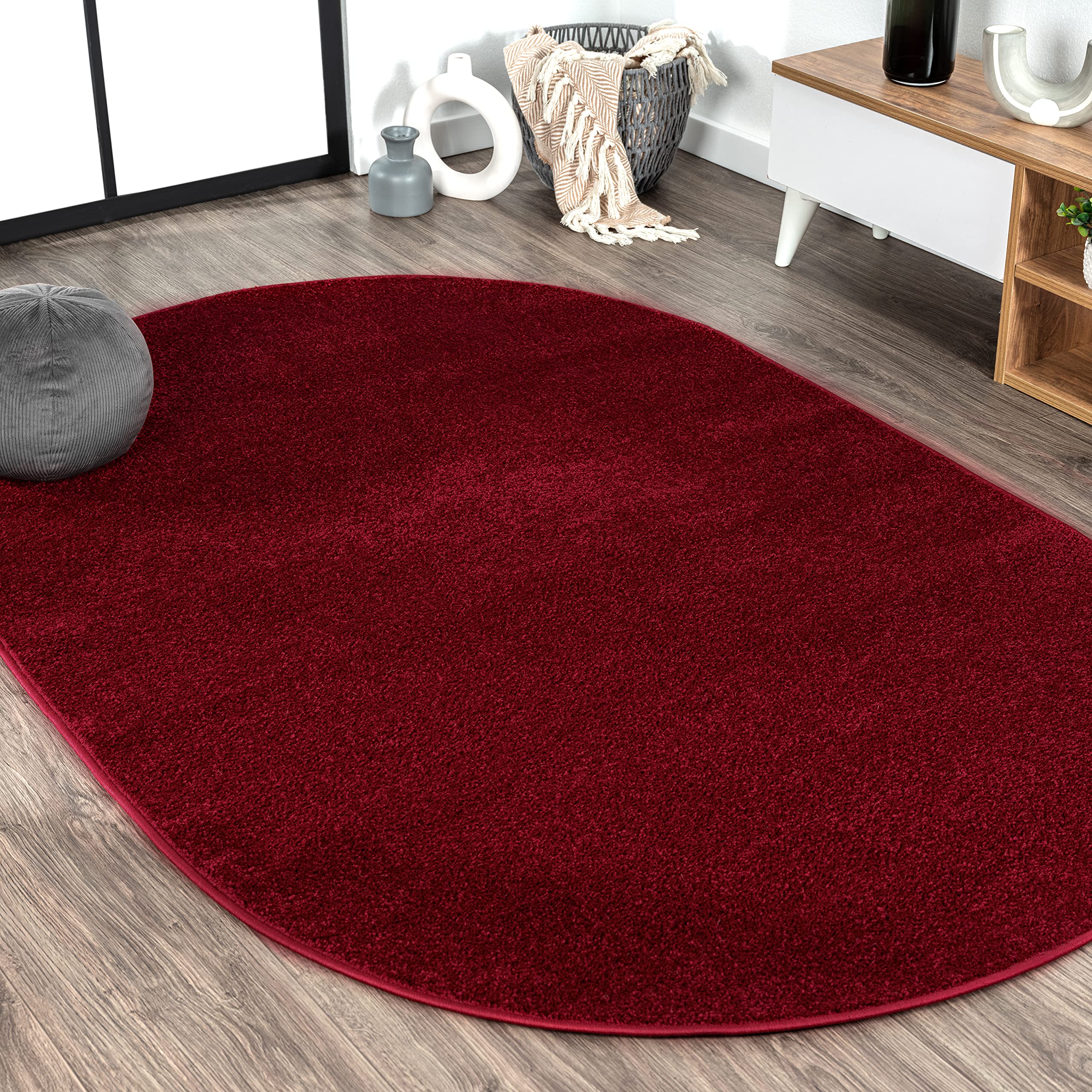 JONATHAN Y SEU100Q-6OV Haze Solid Low-Pile Indoor Area Rug, Coastal, Bohemian, Minimalist, Classic, Casual for Bedroom,Kitchen,L