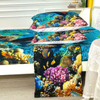 Cvhouse Sea Turtle Fitted Sheet,Ocean Bed Sheet Set Twin Size,Turtle Bedding Set For Boys Kids Girls,1 Flat Sheet & 1 Fitted She