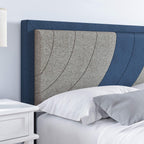 Boyd Sleep Sail Away Upholstered Platform Bed with Headboard and Durable Mattress Foundation with Strong 14 Wood Slat Supports, No BoxSpring Required: Queen, Blue/Gray