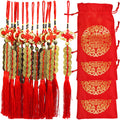 Supla 16 Pcs Chinese Lucky Coins Decorations Feng Shui Coins Ornaments Hanging Good Fortune Coins Ornaments Red Chinese Knot Luc