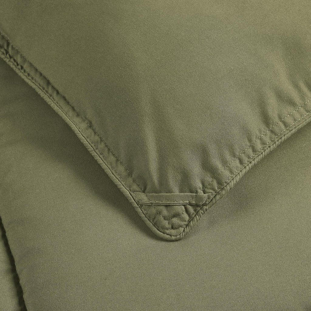 Chezmoi Collection Olive Green Down Alternative Comforter Oversized Queen - 3-Piece Lightweight Comforter Set - All Seasons Micr