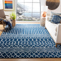SAFAVIEH Tulum Collection Area Rug - 6 x 9, Navy & Ivory, Moroccan Boho Distressed Design, Non-Shedding & Easy Care, Ideal for