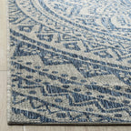 Safavieh Courtyard Collection 5'3' X 7'7' Light Grey/Blue Cy8734 Indoor/ Outdoor Waterproof Easy Cleaning Patio Backyard Mudroom Area Rug