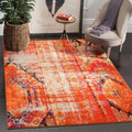 SAFAVIEH Monaco Collection Area Rug - 8 x 10, Orange & Multi, Boho Chic Tribal Distressed Design, Non-Shedding & Easy Care, Id