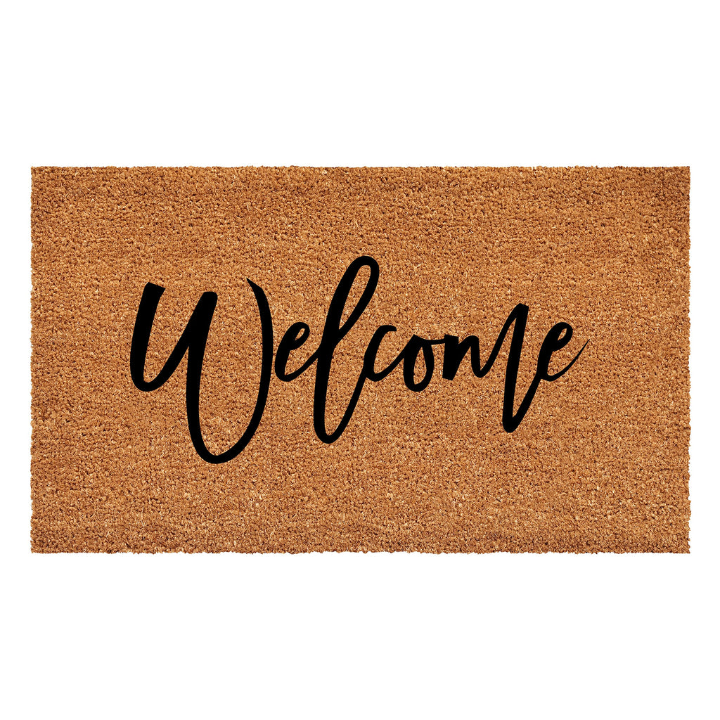 Calloway Mills Cursive Welcome Doormat (Tan/Black, 17' X 29')