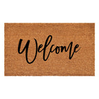 Calloway Mills Cursive Welcome Doormat (Tan/Black, 17' X 29')