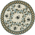 SAFAVIEH Chelsea Collection 8 Round Ivory/Blue HK55G Hand-Hooked French Country Wool Area Rug