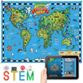 Waypoint Geographic Kid'S World Map Wall Chart With Interactive App, Fun Learning Resources For Kids, Great Gift Idea, Laminated