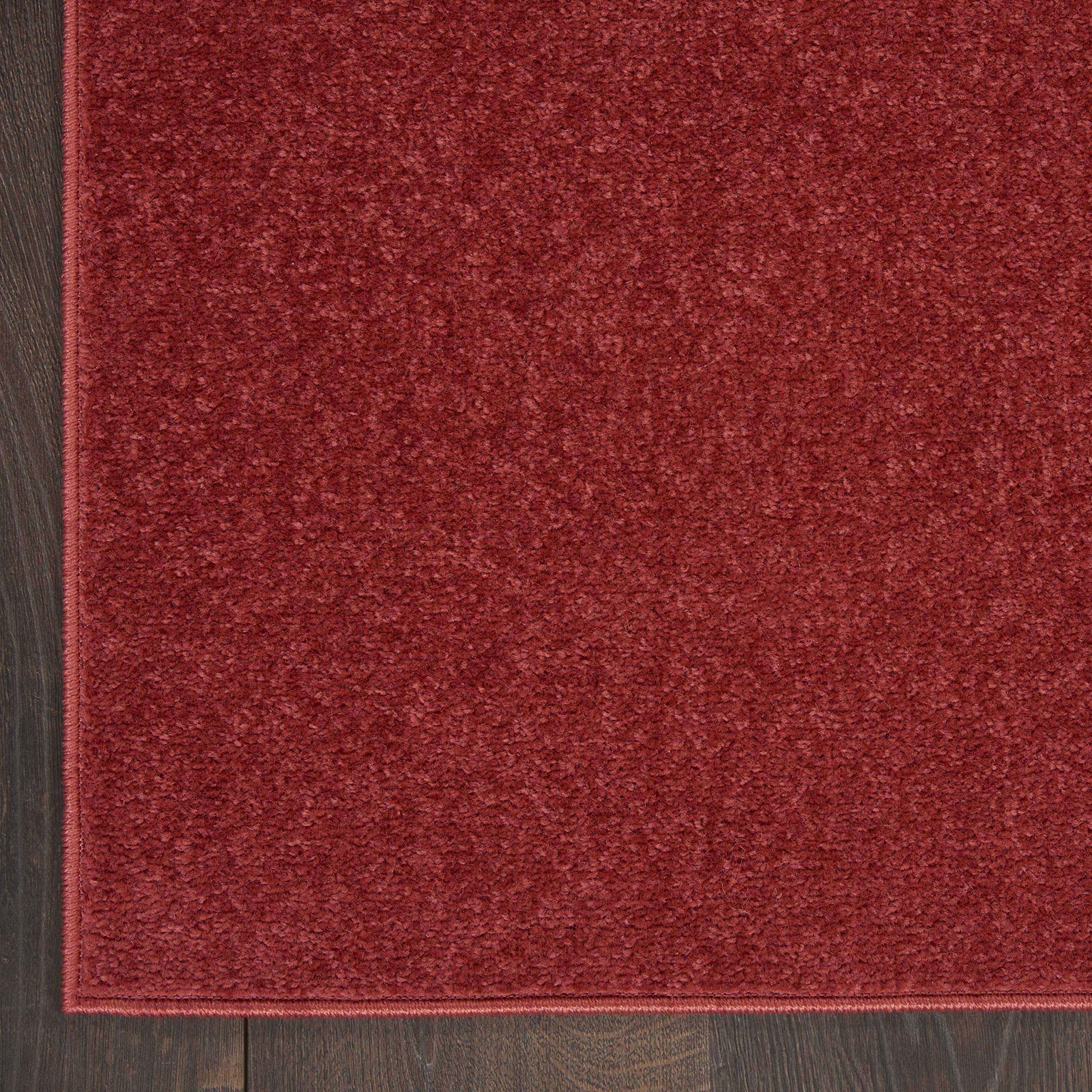 Nourison Essentials Solid Indoor/Outdoor Brick Red 2'2' X 20 Area Rug, Easy Cleaning, Non Shedding, Bed Room, Living Room, Dining Room, Deck, Patio, Backyard (2X20)