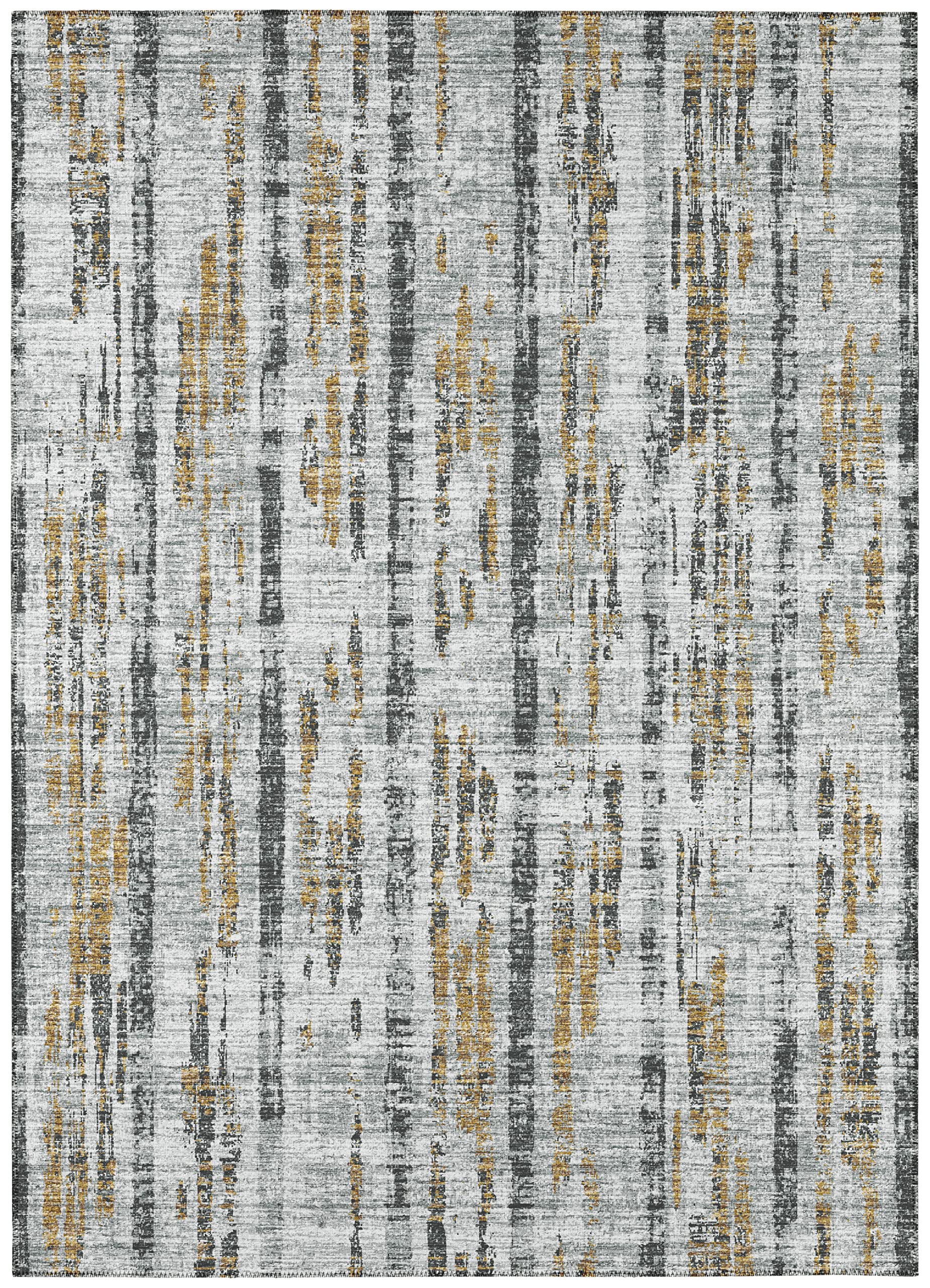 Addison Rugs Rylee Ary36 Grey Washable 5' X 7'6" Indoor Outdoor Area Rug, Easy Clean, Machine Washable, Non Shedding, Bedroom, Entry, Living Room, Dining Room, Kitchen, Patio Rug