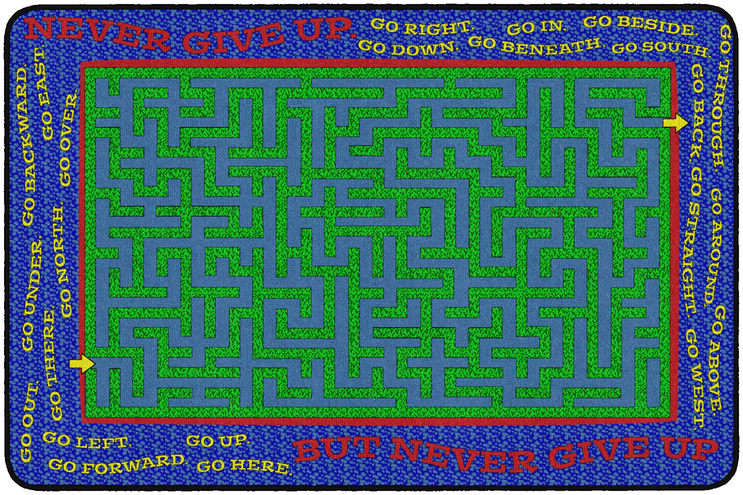 NEVER GIVE UP RUG 6X8.4 RECTANGLE