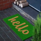 Calloway Mills 100262436Gns Hello Doormat Green/Natural Script, 24' X 36'