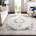 SAFAVIEH Evoke Collection Accent Rug - 4 x 6, Ivory & Blue, Shabby Chic Oriental Medallion Design, Non-Shedding & Easy Care, I