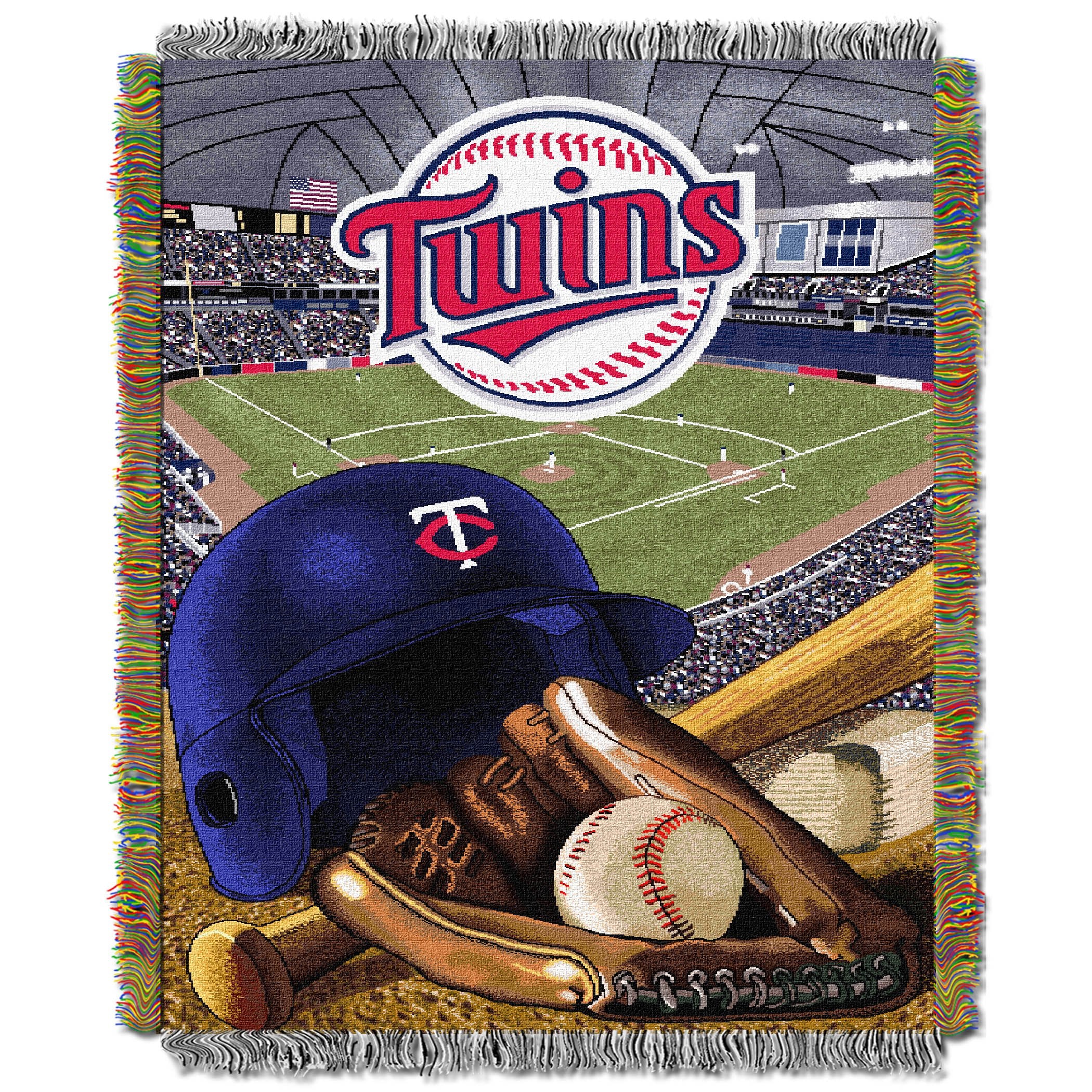 The Northwest Company Mlb Minnesota Twins Woven Tapestry Throw Blanket, 48'' X 60'', Home Field Advantage