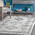 nuLOOM Presley Aztec Distressed Area Rug, 4x6, Grey
