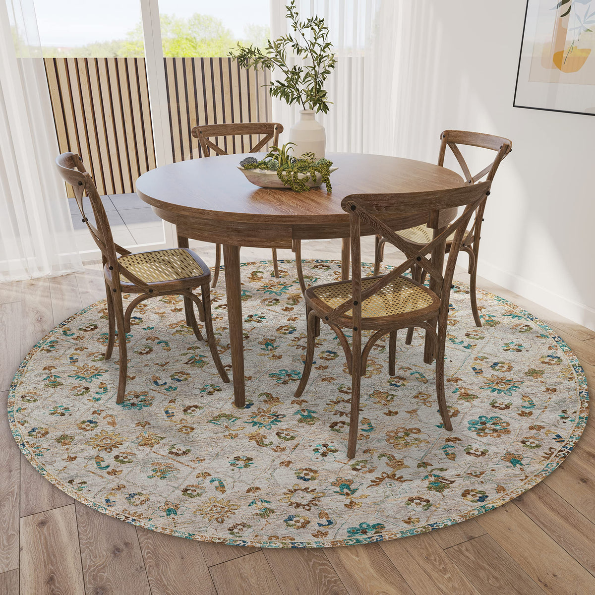 Dalyn Rugs Jericho Jc8 Parchment 8' X 8' Rectangle Soft Round Rug, Easy Clean, Non Shedding, Bedroom, Entry, Living Room, Dining Room, Kitchen Rug