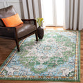 SAFAVIEH Madison Collection 3 Square Green / Turquoise MAD473Y Boho Chic Medallion Distressed Non-Shedding Living Room Bedroom 