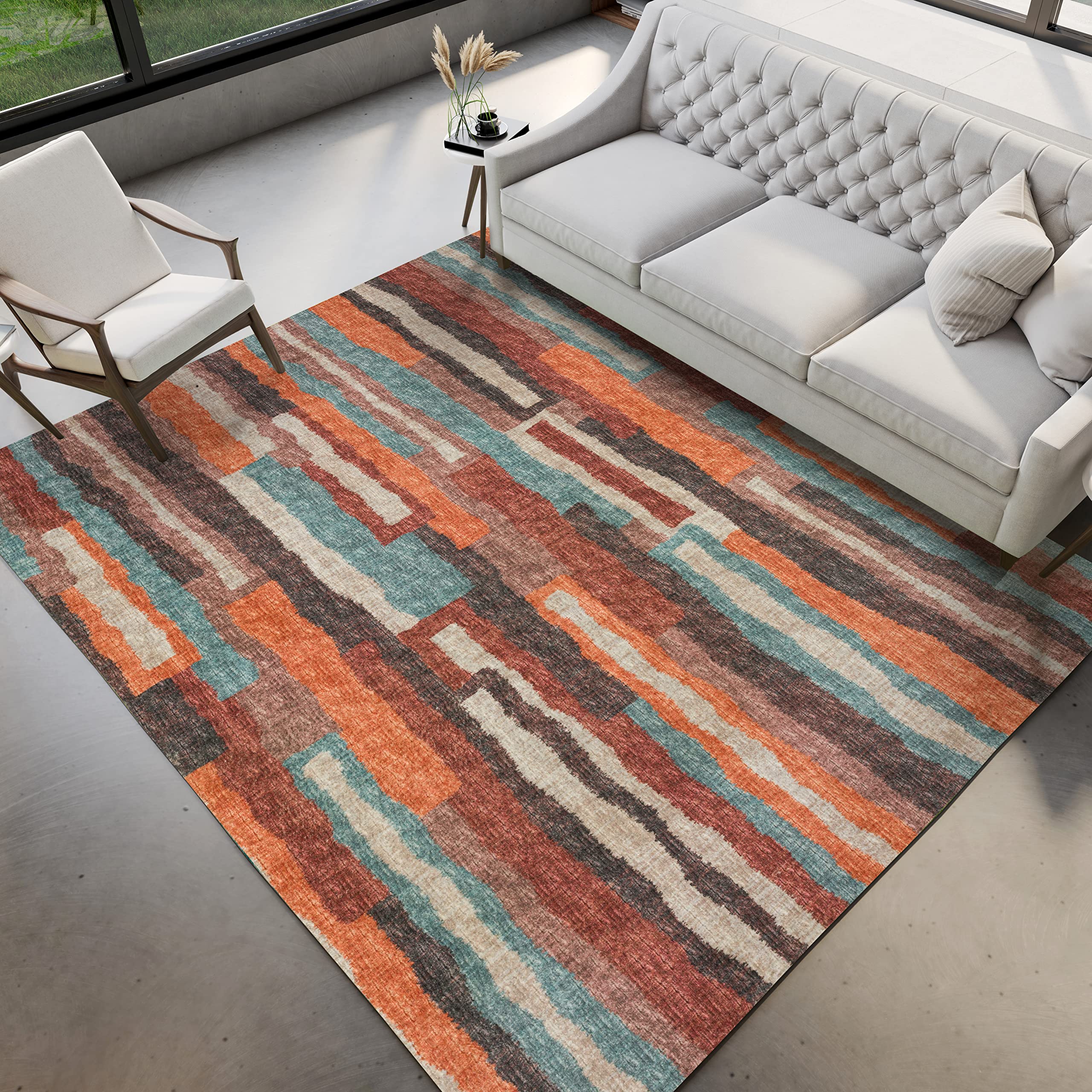 Dalyn Rugs Brisbane Br7 Bold Retro Stiped Canyon 5' X 7'6"